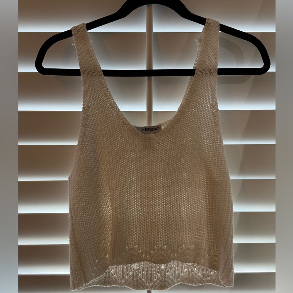 White Knit Tank Top
